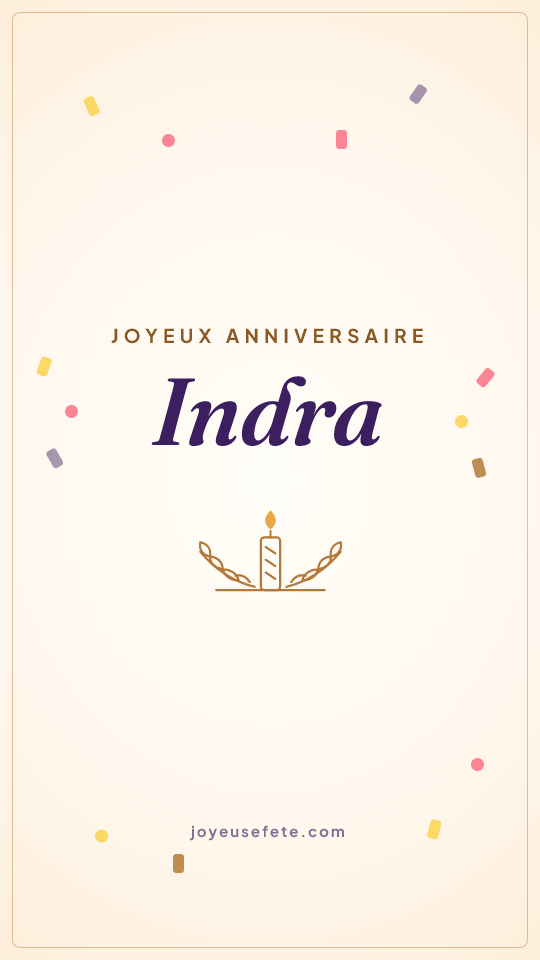 Image « Joyeux anniversaire Indra » au format story