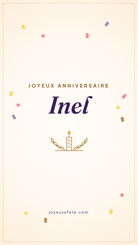 Image « Joyeux anniversaire Inel » au format story