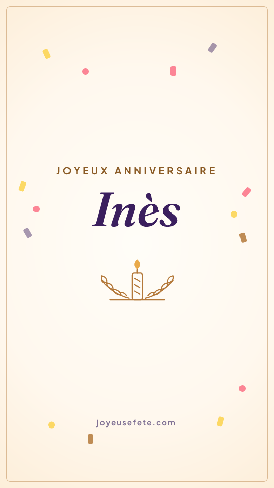 Image « Joyeux anniversaire Inès » au format story