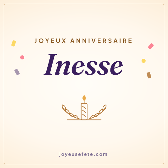 Image carrée « Joyeux anniversaire Inesse » pour WhatsApp