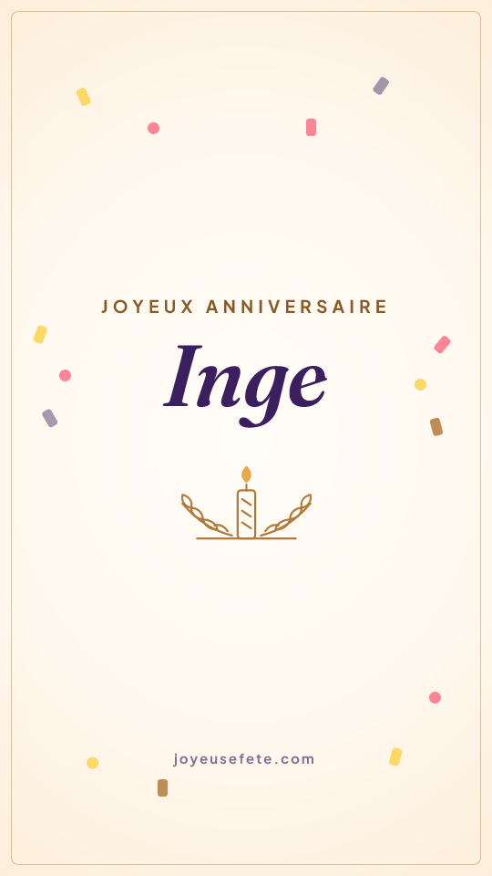 Image « Joyeux anniversaire Inge » au format story