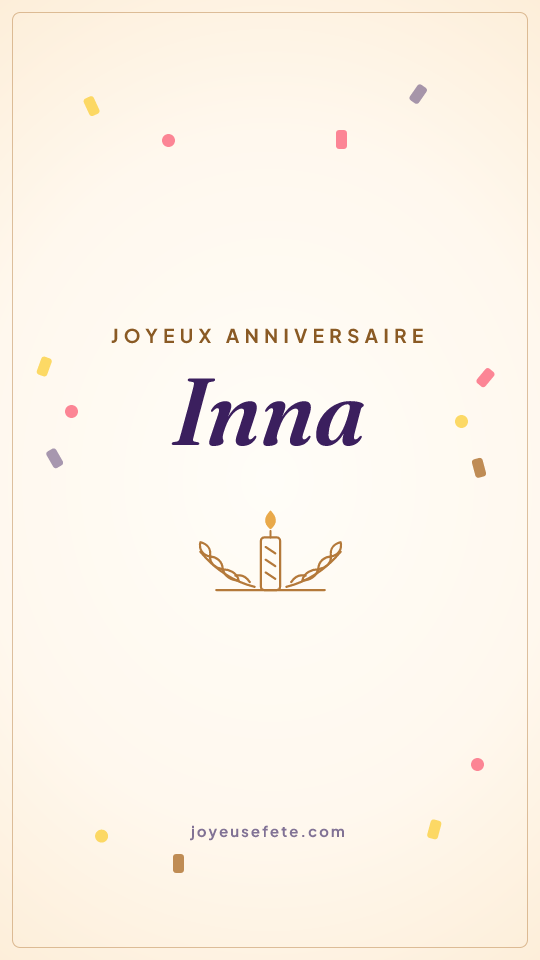 Image « Joyeux anniversaire Inna » au format story