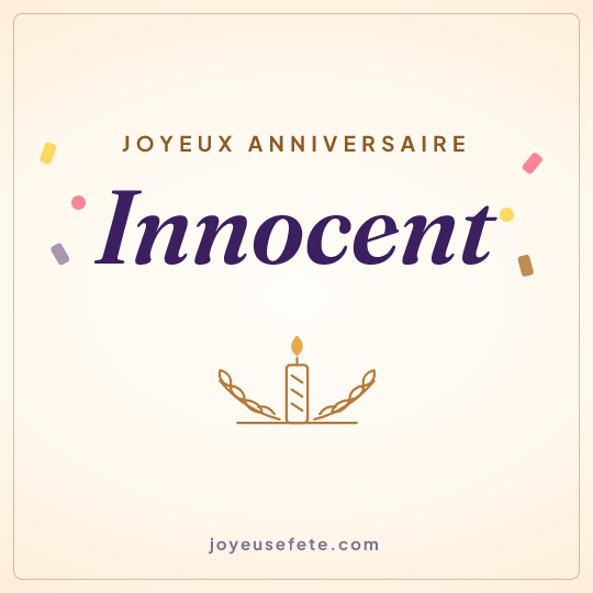 Image carrée « Joyeux anniversaire Innocent » pour WhatsApp