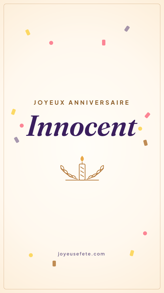 Image « Joyeux anniversaire Innocent » au format story
