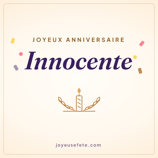 Image carrée « Joyeux anniversaire Innocente » pour WhatsApp