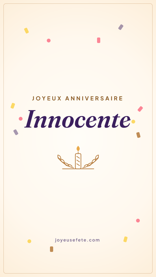 Image « Joyeux anniversaire Innocente » au format story