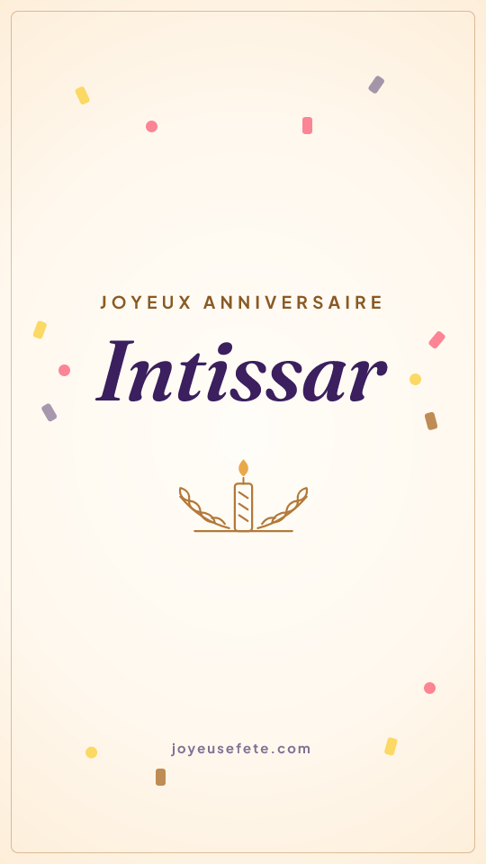 Image « Joyeux anniversaire Intissar » au format story