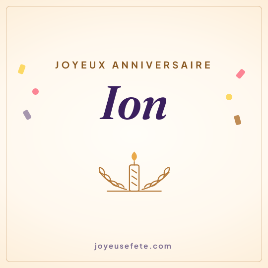 Image carrée « Joyeux anniversaire Ion » pour WhatsApp