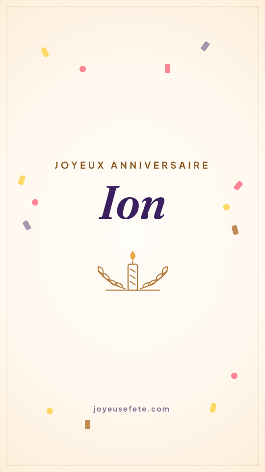Image « Joyeux anniversaire Ion » au format story