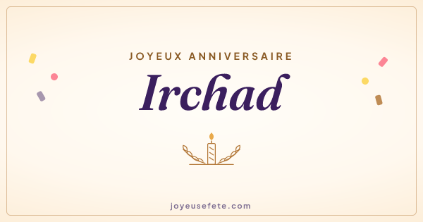 Image « Joyeux anniversaire Irchad » au format large