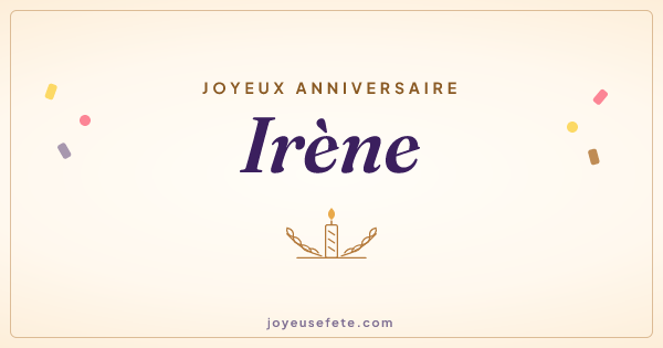 Image « Joyeux anniversaire Irène » au format large
