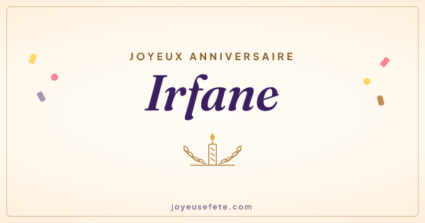 Image « Joyeux anniversaire Irfane » au format large