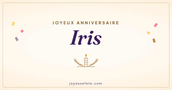 Image « Joyeux anniversaire Iris » au format large