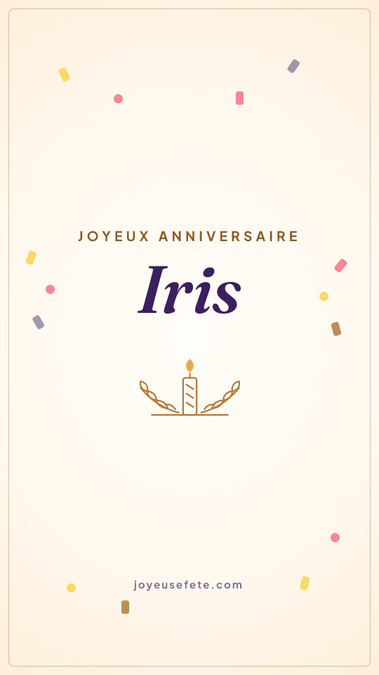 Image « Joyeux anniversaire Iris » au format story