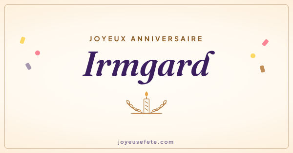 Image « Joyeux anniversaire Irmgard » au format large