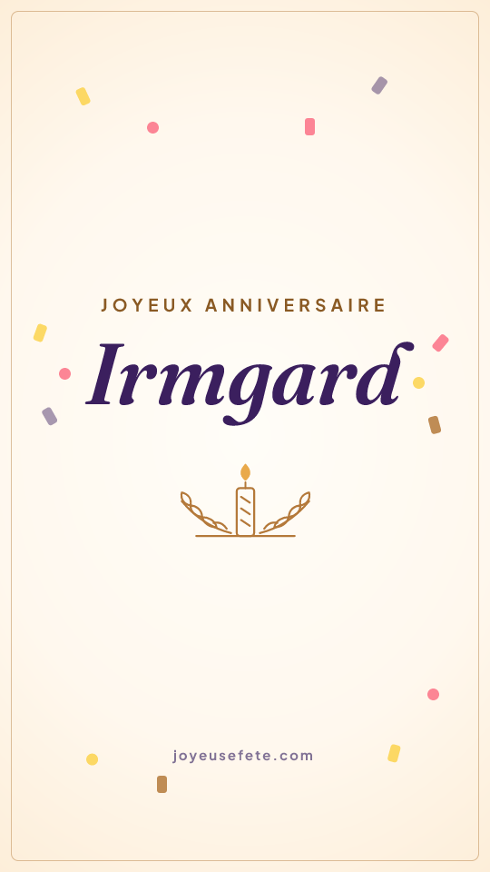 Image « Joyeux anniversaire Irmgard » au format story