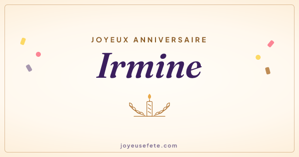 Image « Joyeux anniversaire Irmine » au format large