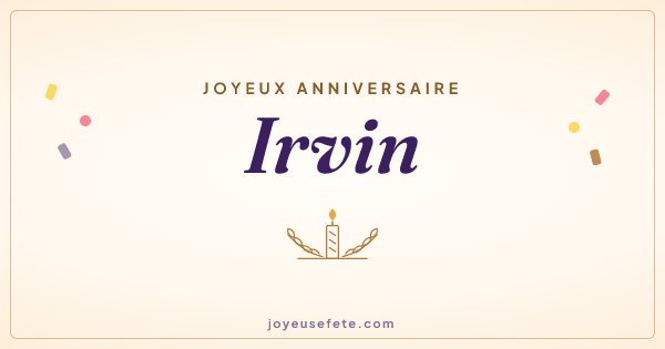 Image « Joyeux anniversaire Irvin » au format large