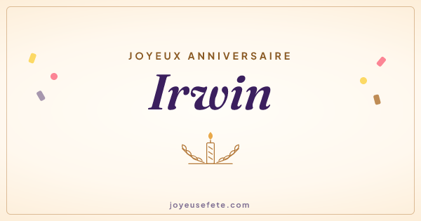 Image « Joyeux anniversaire Irwin » au format large