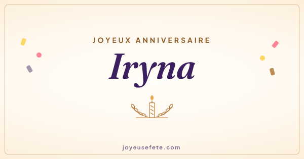 Image « Joyeux anniversaire Iryna » au format large