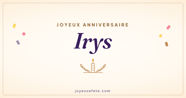 Image « Joyeux anniversaire Irys » au format large