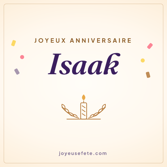 Image carrée « Joyeux anniversaire Isaak » pour WhatsApp