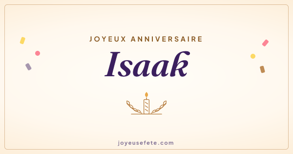 Image « Joyeux anniversaire Isaak » au format large