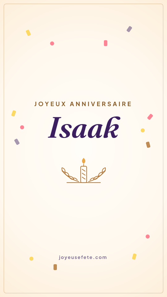 Image « Joyeux anniversaire Isaak » au format story