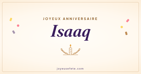 Image « Joyeux anniversaire Isaaq » au format large