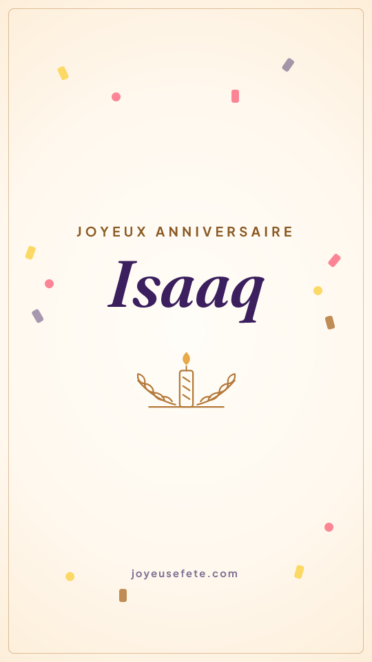 Image « Joyeux anniversaire Isaaq » au format story