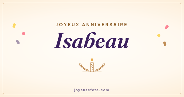 Image « Joyeux anniversaire Isabeau » au format large