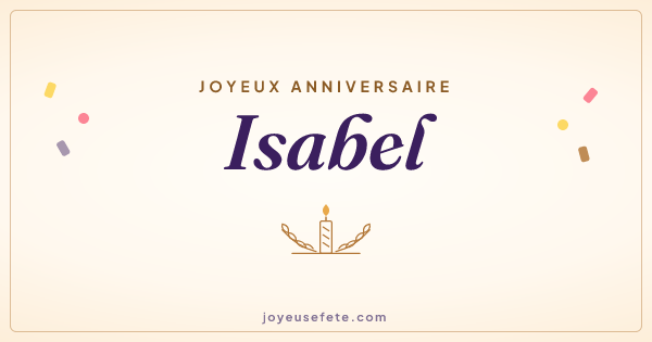 Image « Joyeux anniversaire Isabel » au format large