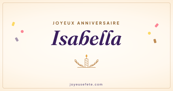 Image « Joyeux anniversaire Isabella » au format large