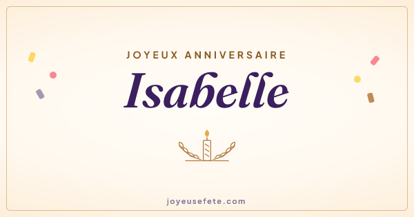 Image « Joyeux anniversaire Isabelle » au format large