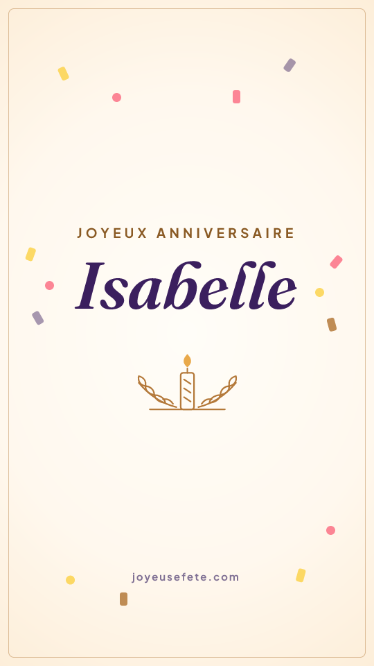 Image « Joyeux anniversaire Isabelle » au format story