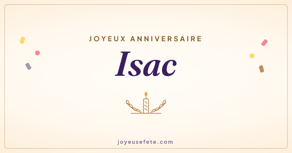 Image « Joyeux anniversaire Isac » au format large