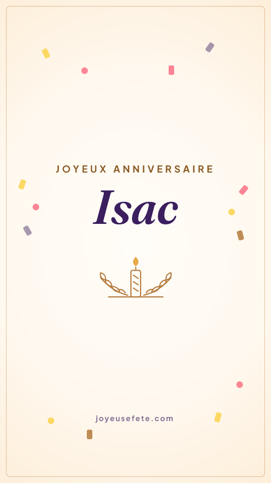 Image « Joyeux anniversaire Isac » au format story