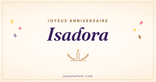 Image « Joyeux anniversaire Isadora » au format large