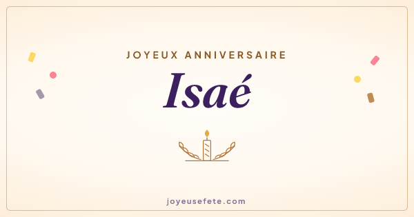 Image « Joyeux anniversaire Isaé » au format large