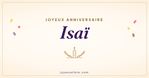 Image « Joyeux anniversaire Isaï » au format large
