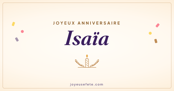 Image « Joyeux anniversaire Isaïa » au format large