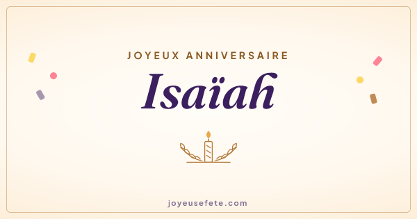 Image « Joyeux anniversaire Isaïah » au format large