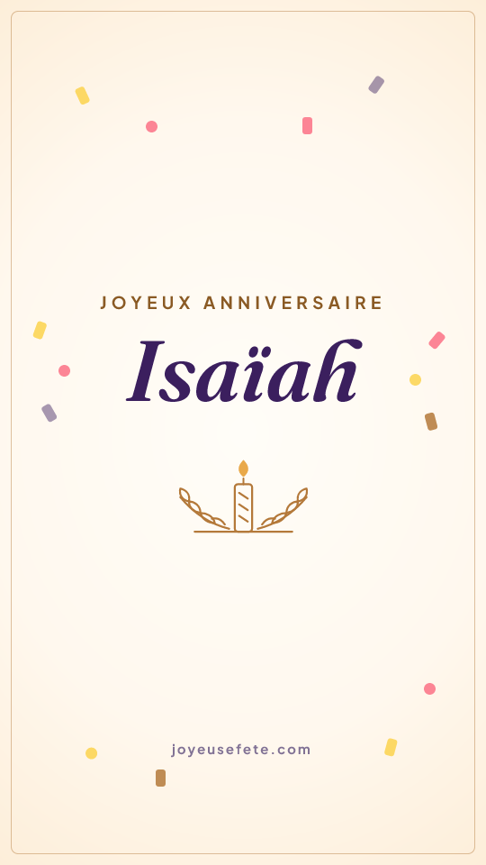 Image « Joyeux anniversaire Isaïah » au format story