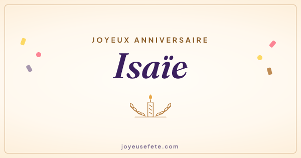 Image « Joyeux anniversaire Isaïe » au format large