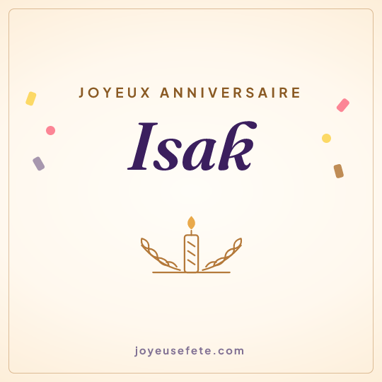 Image carrée « Joyeux anniversaire Isak » pour WhatsApp