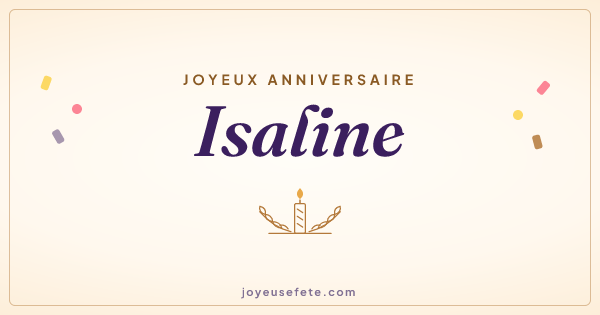 Image « Joyeux anniversaire Isaline » au format large