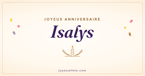 Image « Joyeux anniversaire Isalys » au format large