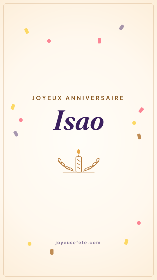 Image « Joyeux anniversaire Isao » au format story