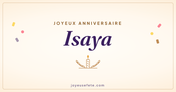 Image « Joyeux anniversaire Isaya » au format large