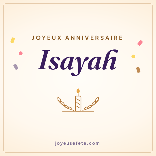 Image carrée « Joyeux anniversaire Isayah » pour WhatsApp